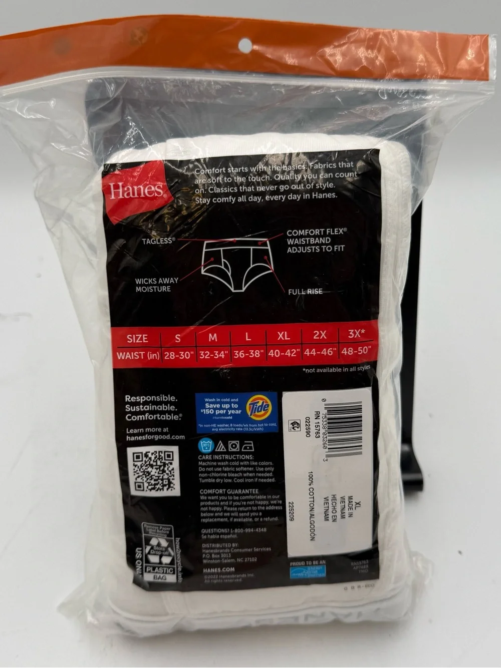 Hanes Men's White 9-Pack Tagless Briefs - XL